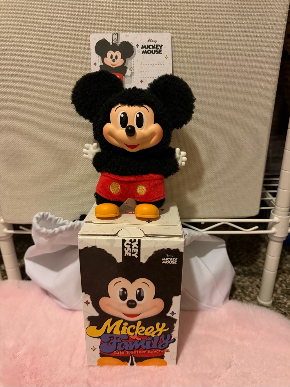 Disney Mickey Mouse Black & Red Plush Key Holder